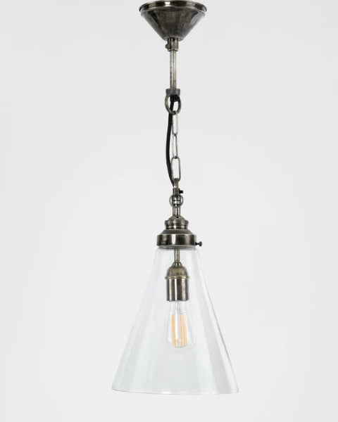 Glasden Glass Pendant in Antique Silver