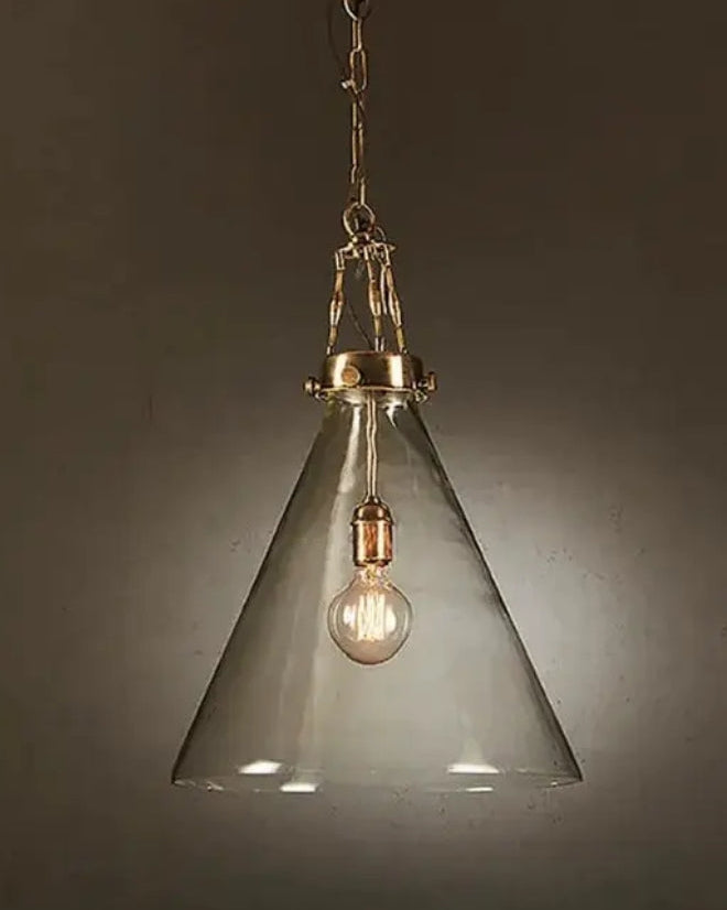 Glasden Glass Pendant in Brass