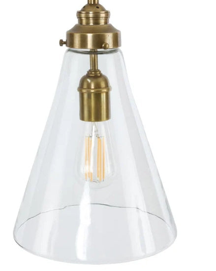Glasden Glass Pendant in Brass