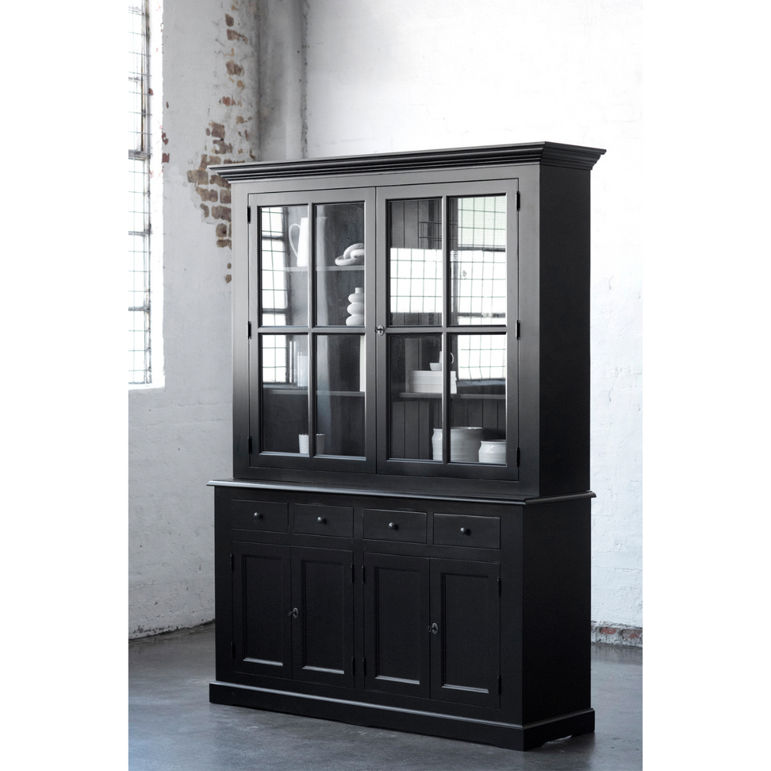French Window Cabinet - Black