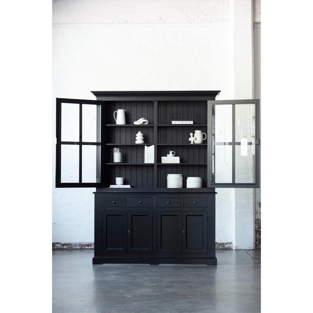 French Window Cabinet - Black