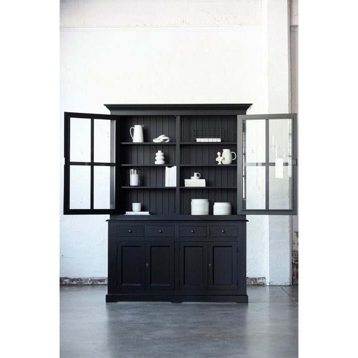 French Window Cabinet - Black