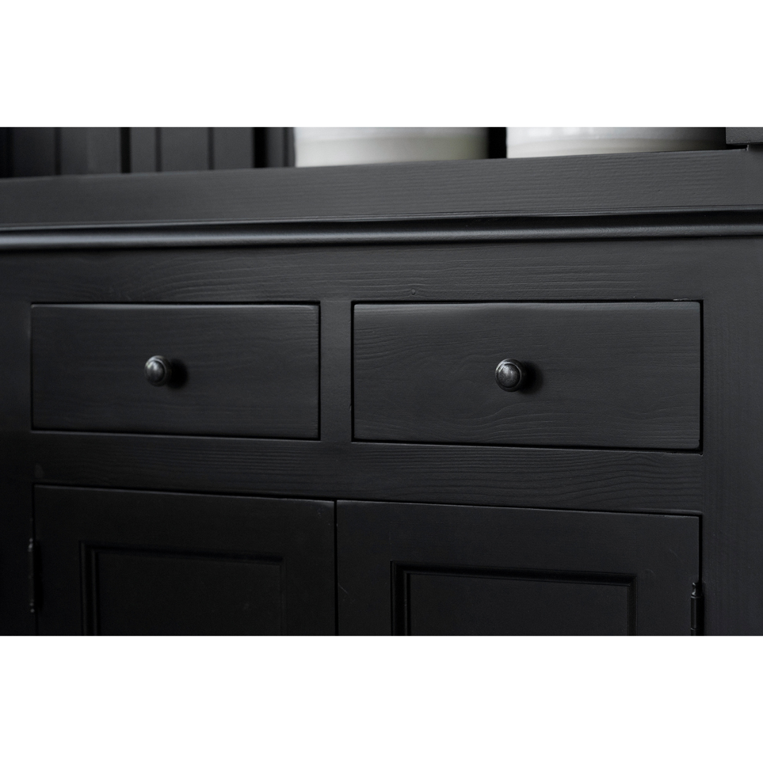 French Window Cabinet - Black