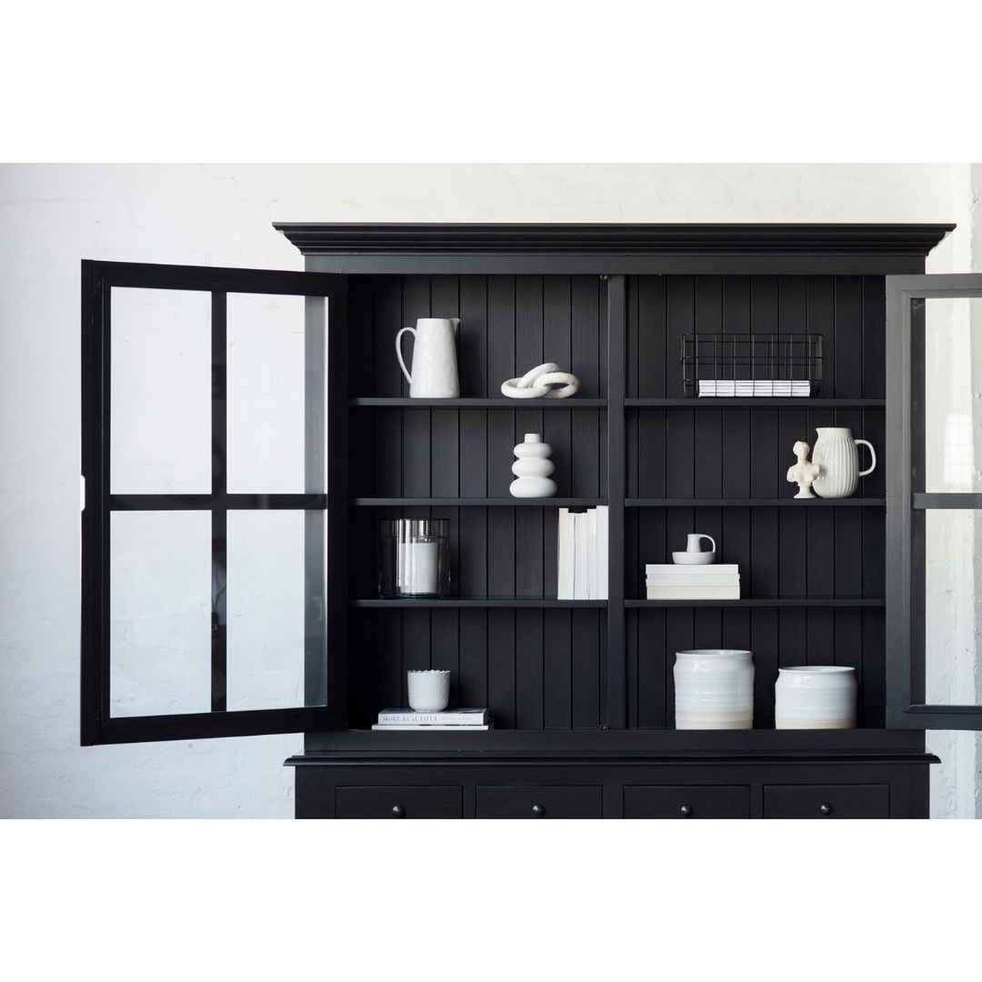 French Window Cabinet - Black