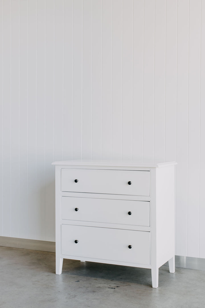 Durham 3 Drawer Nightstand - White