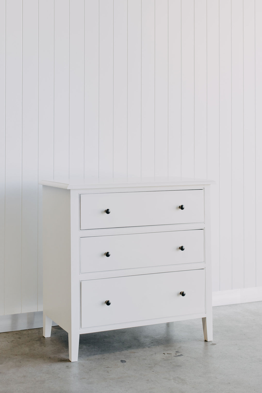 Perfectly Paired: Harper Bedhead + 2 Durham Nightstand in White