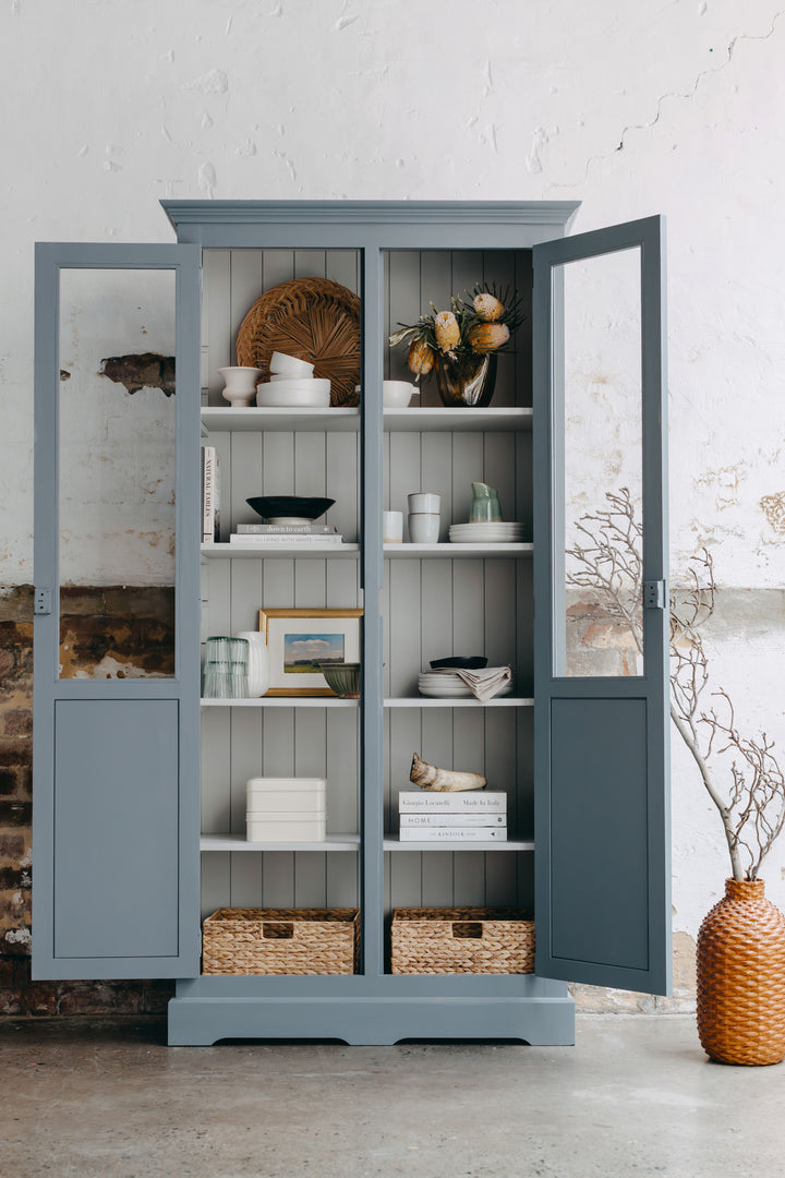 Maxwell Display Cabinet - Navy & Grey