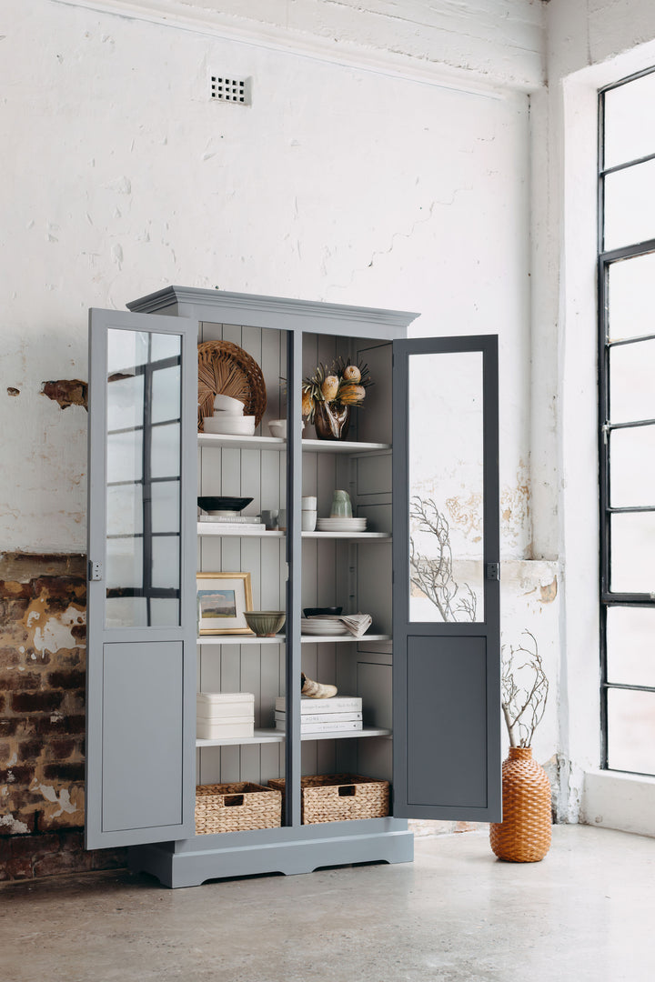 Maxwell Display Cabinet - Navy & Grey