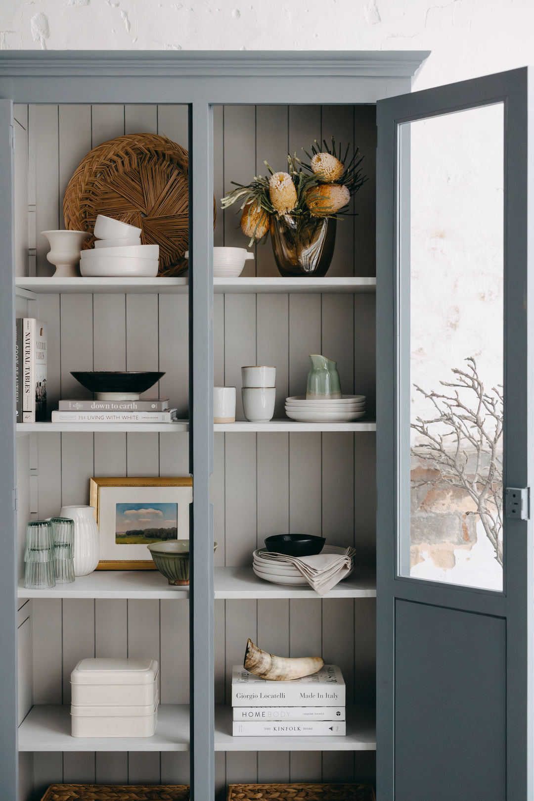 Maxwell Display Cabinet - Navy & Grey