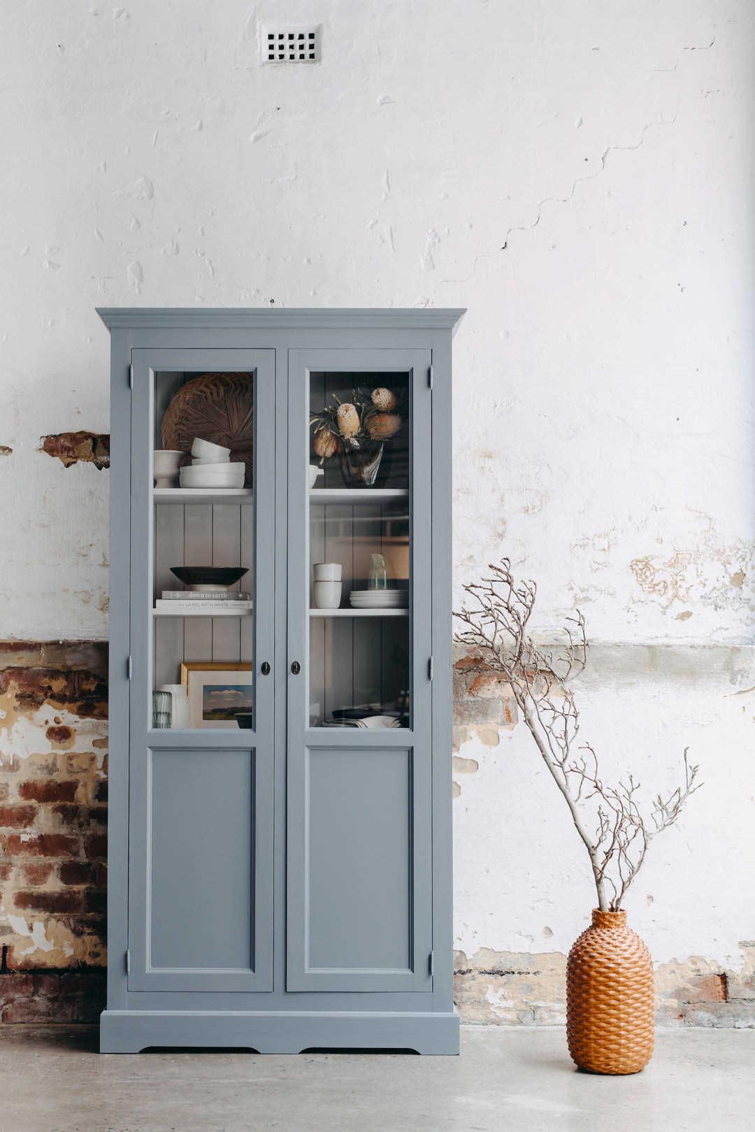 Maxwell Display Cabinet - Navy & Grey