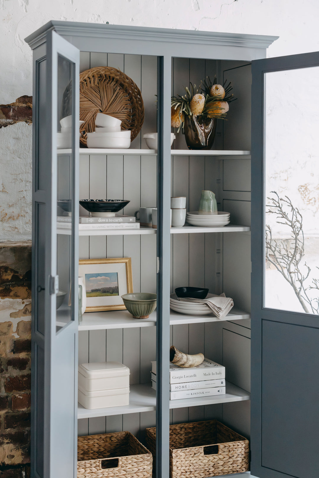 Maxwell Display Cabinet - Navy & Grey