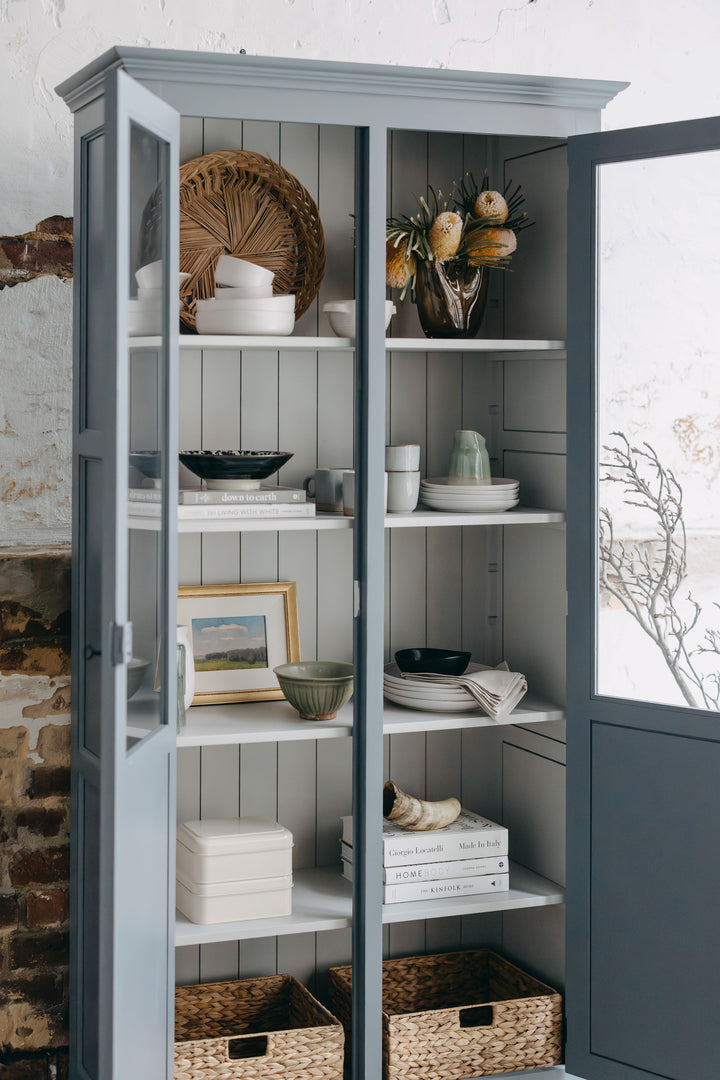 Maxwell Display Cabinet - Navy & Grey