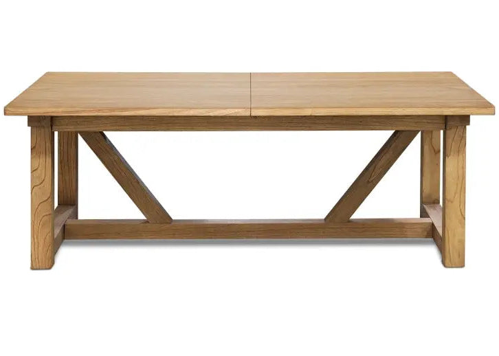 Oak Timber Dining Table on a white background | Brugge Extension Dining Table | Rustic Charm Interiors