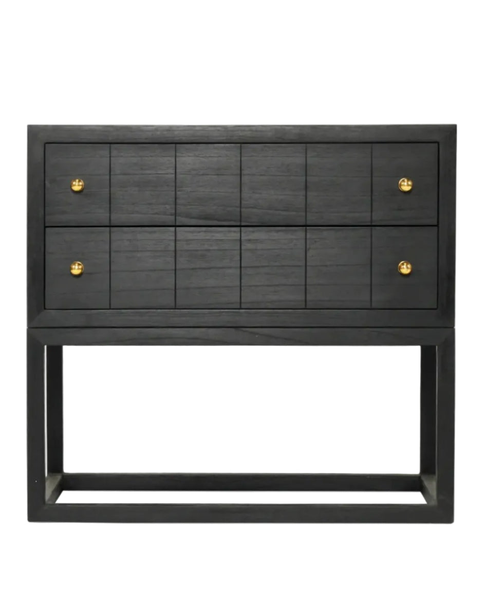 Huxley Bedside Table - Black | Rustic Charm Interiors