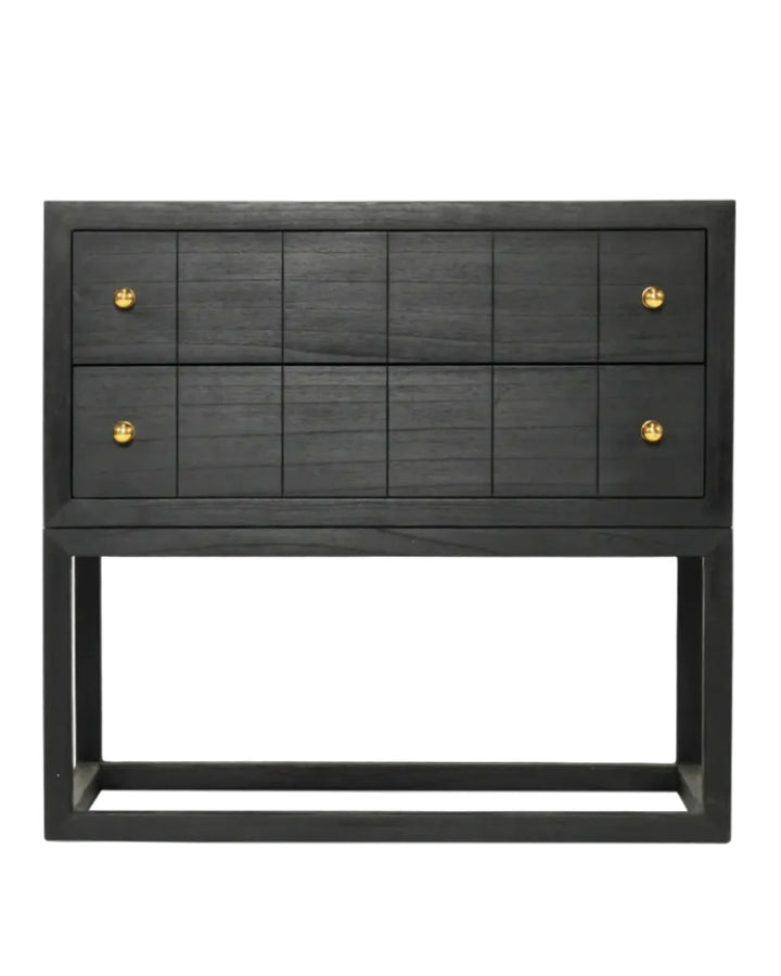 Huxley Bedside Table - Black | Rustic Charm Interiors