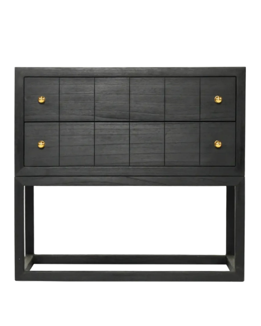 Huxley Bedside Table - Black | Rustic Charm Interiors