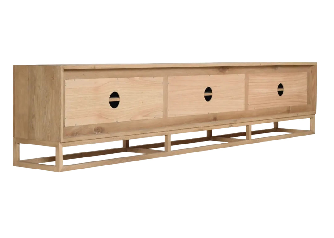 Huxley TV Entertainment Unit - 6 Door Rustic Charm Interiors - Back Profile