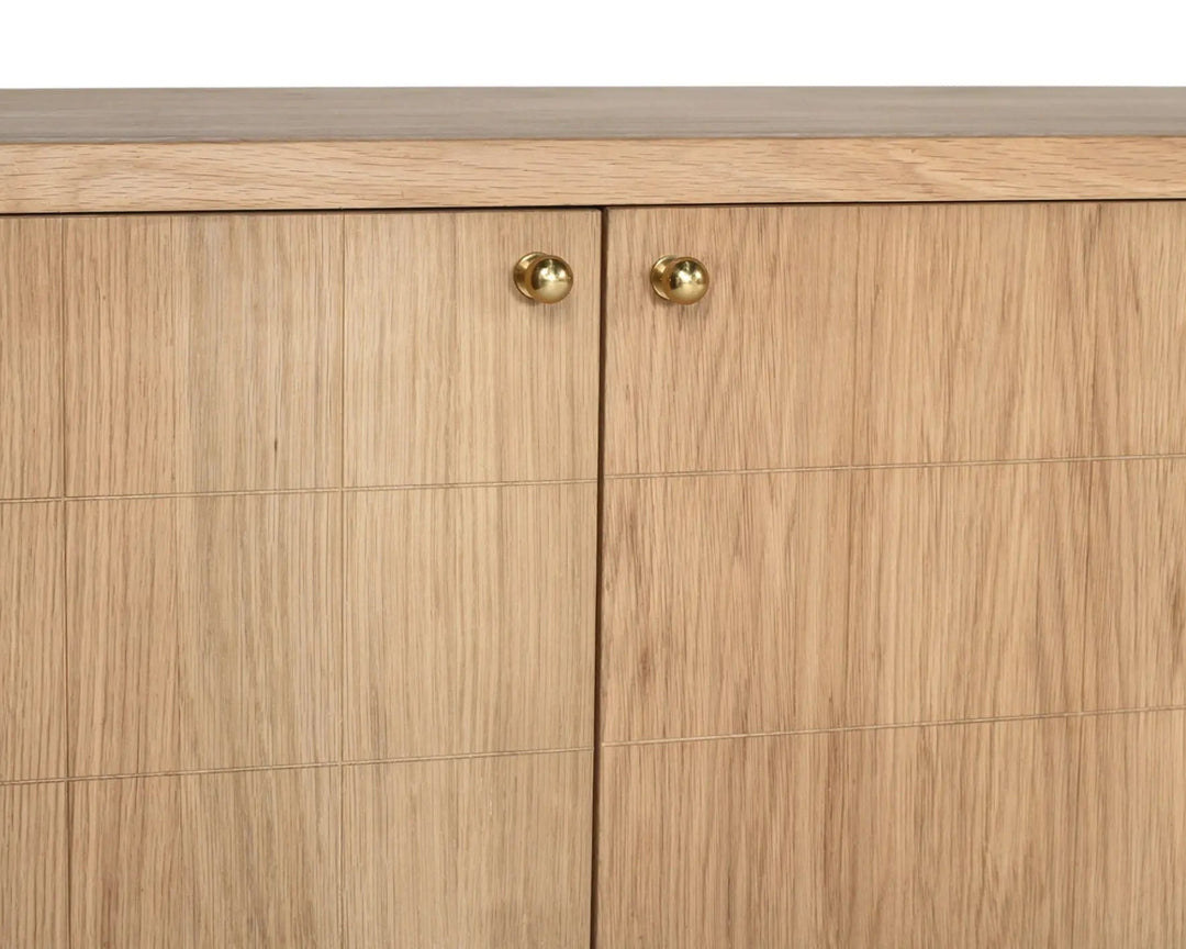 Huxley TV Entertainment Unit - 6 Door Rustic Charm Interiors - Brass Knob Detail