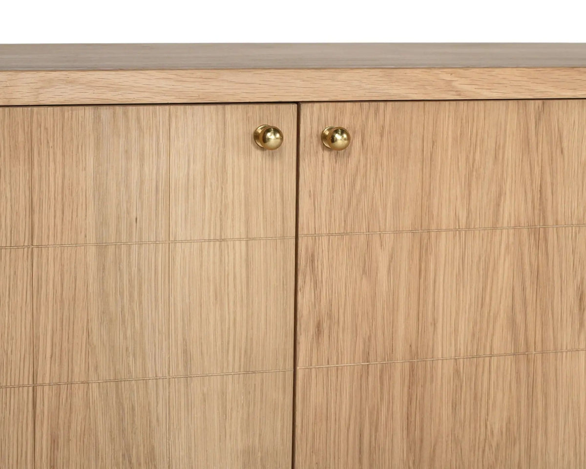 Huxley TV Entertainment Unit - 6 Door Rustic Charm Interiors - Brass Knob Detail