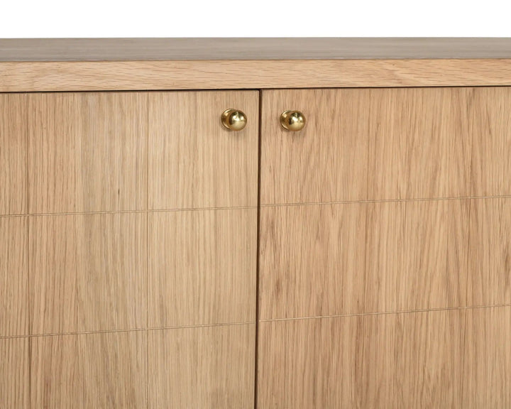 Huxley TV Entertainment Unit - 6 Door Rustic Charm Interiors - Brass Knob Detail