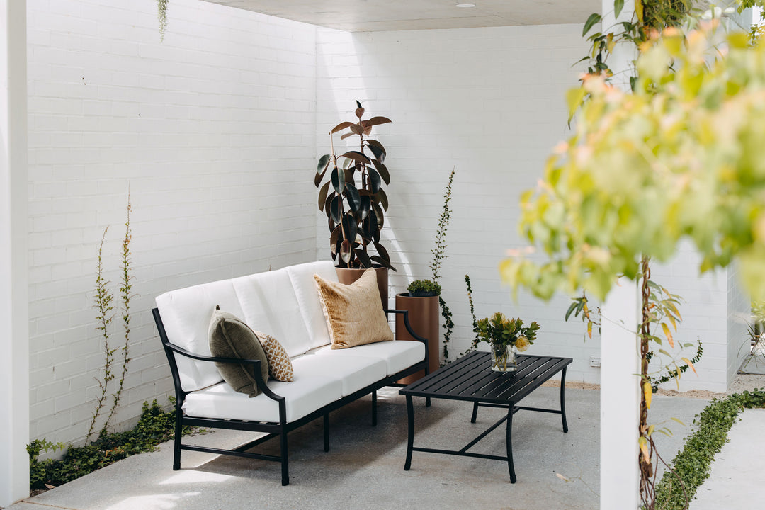 Perfectly Paired: Set of 2 Portofino Outdoor Sofa's in Black