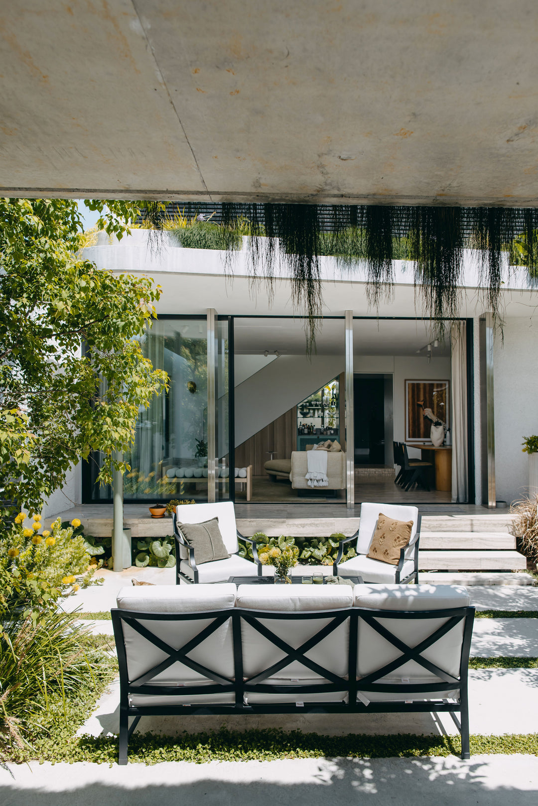 Perfectly Paired: Set of 2 Portofino Outdoor Sofa's in Black