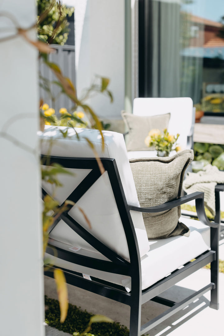 Perfectly Paired: Set of 2 Portofino Outdoor Sofa's in Black