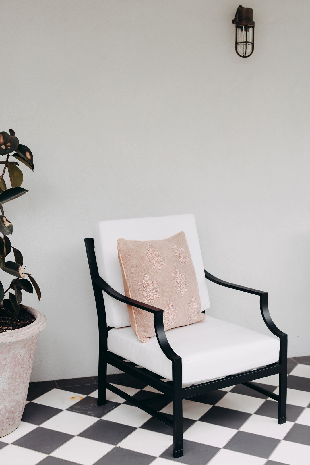 Portofino Outdoor Lounge Armchair in Black