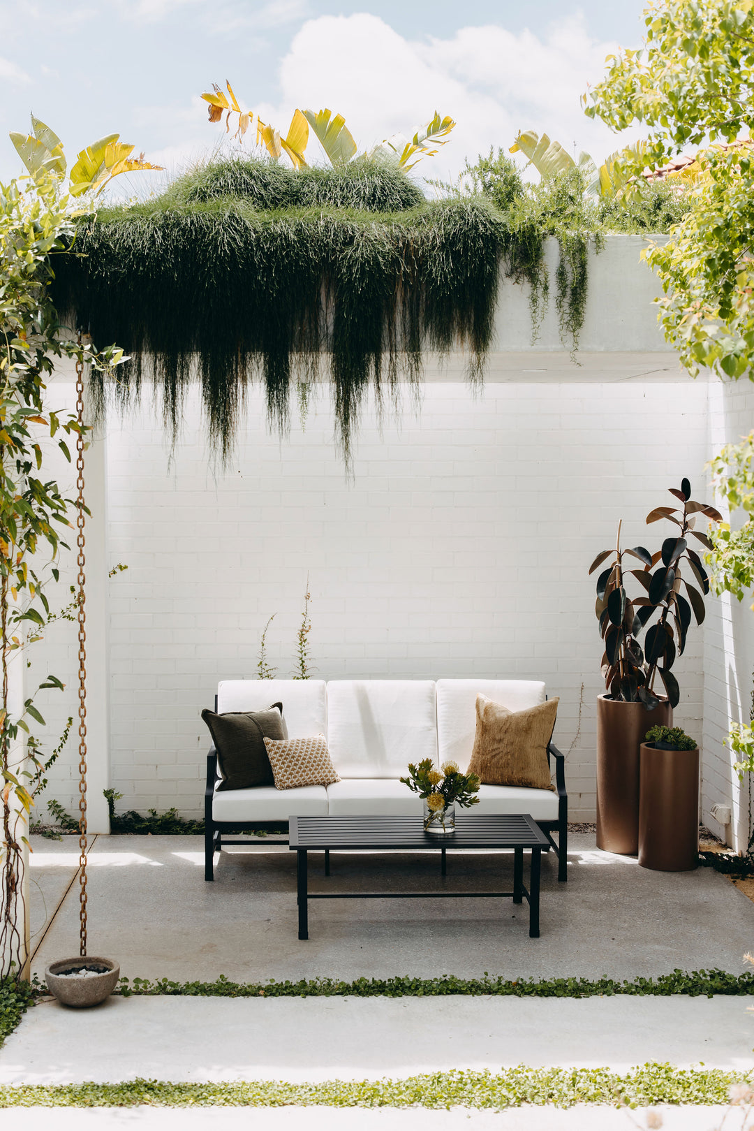 Perfectly Paired: Set of 2 Portofino Outdoor Sofa's in Black