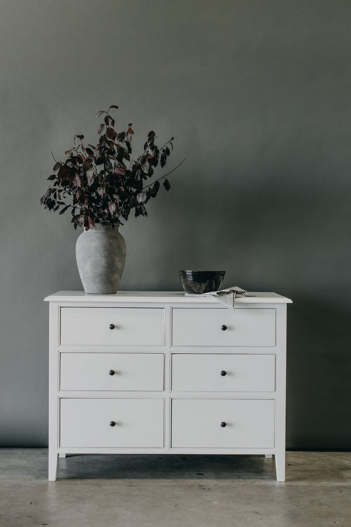 Durham 6 Drawer Chest - White
