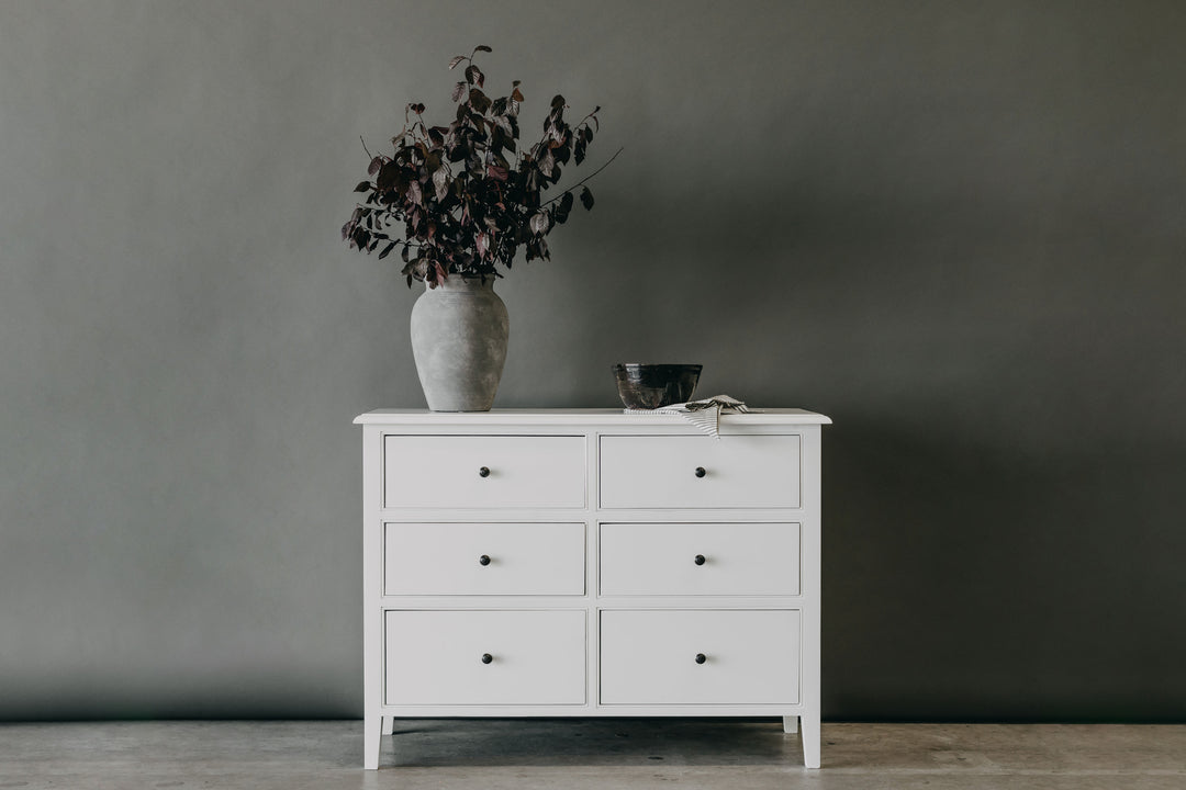 Durham 6 Drawer Chest - White