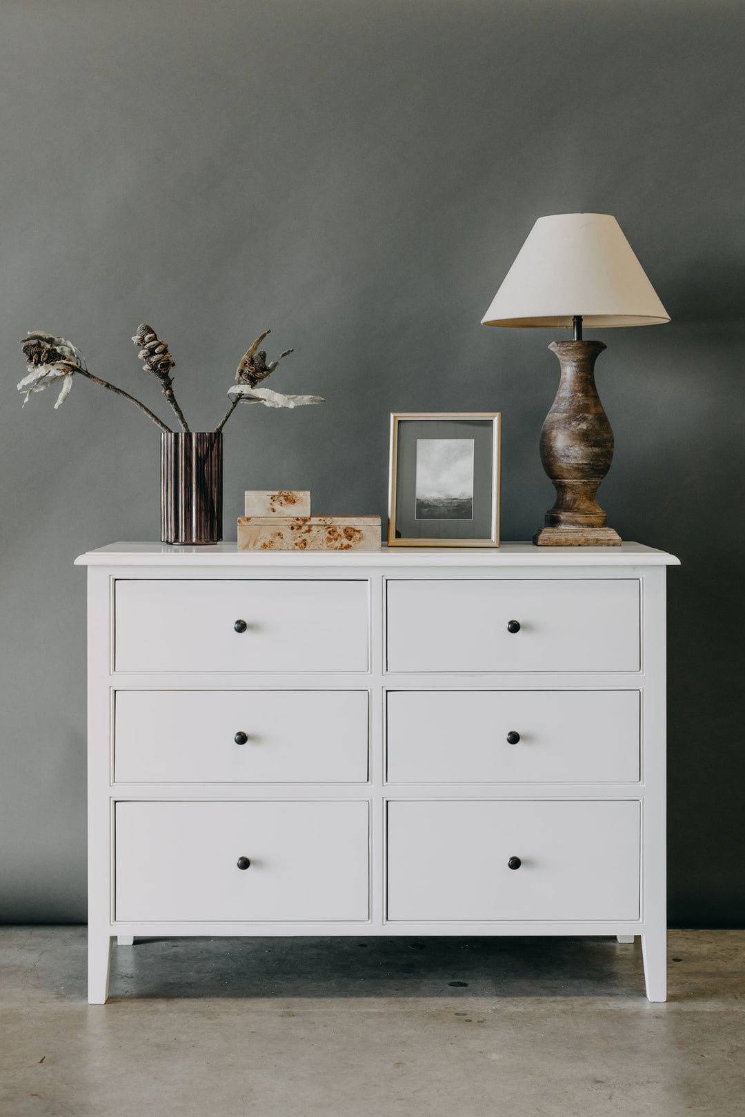 Durham 6 Drawer Chest - White