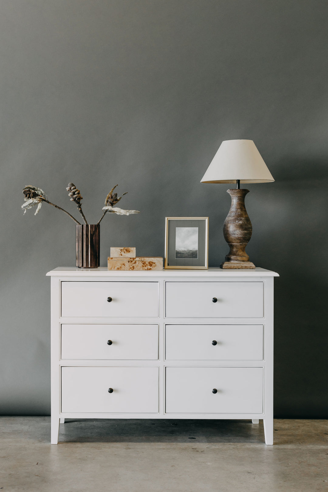 Durham 6 Drawer Chest - White