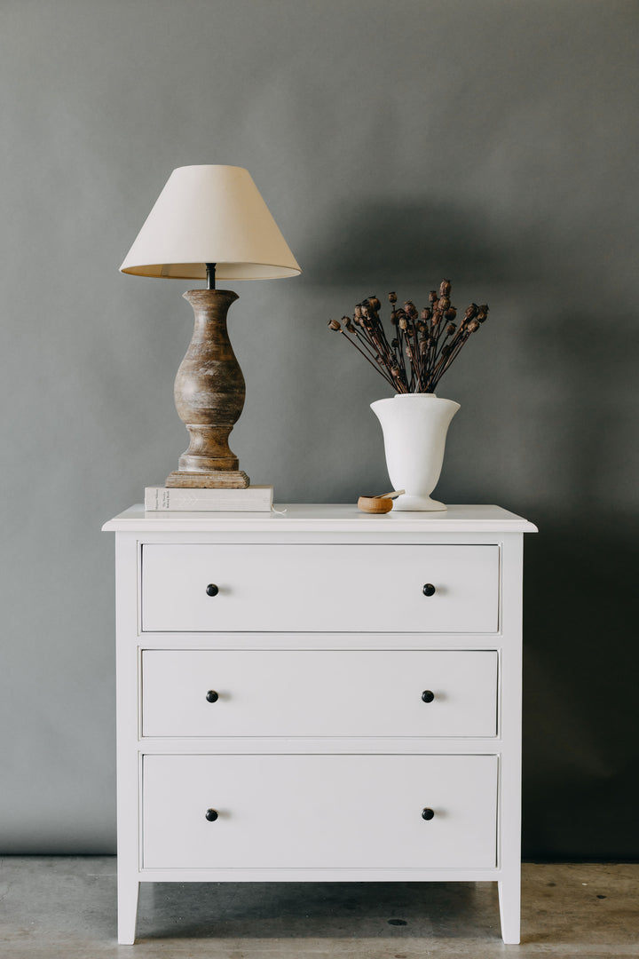 Durham 3 Drawer Nightstand - White