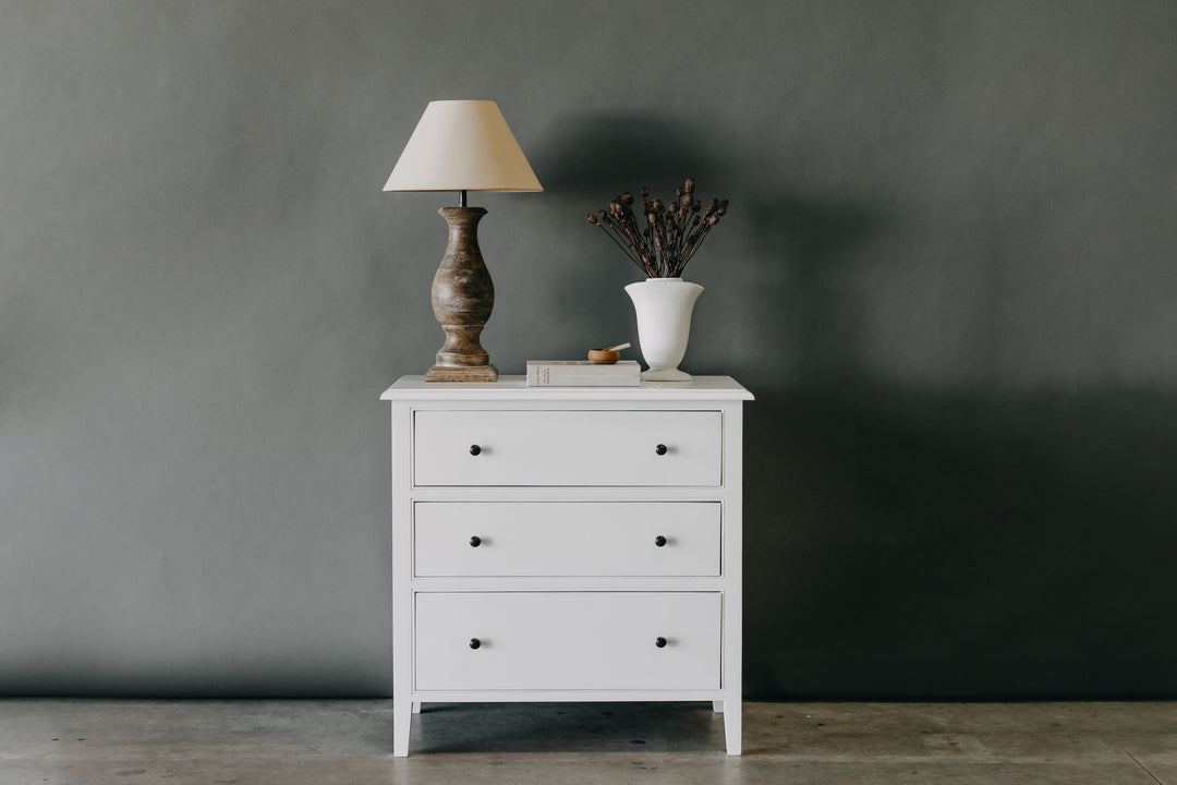 Durham 3 Drawer Nightstand - White