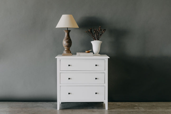 Durham 3 Drawer Nightstand - White