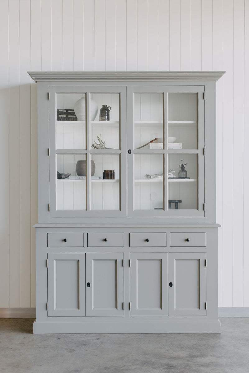 French Window Cabinet - Grey & White