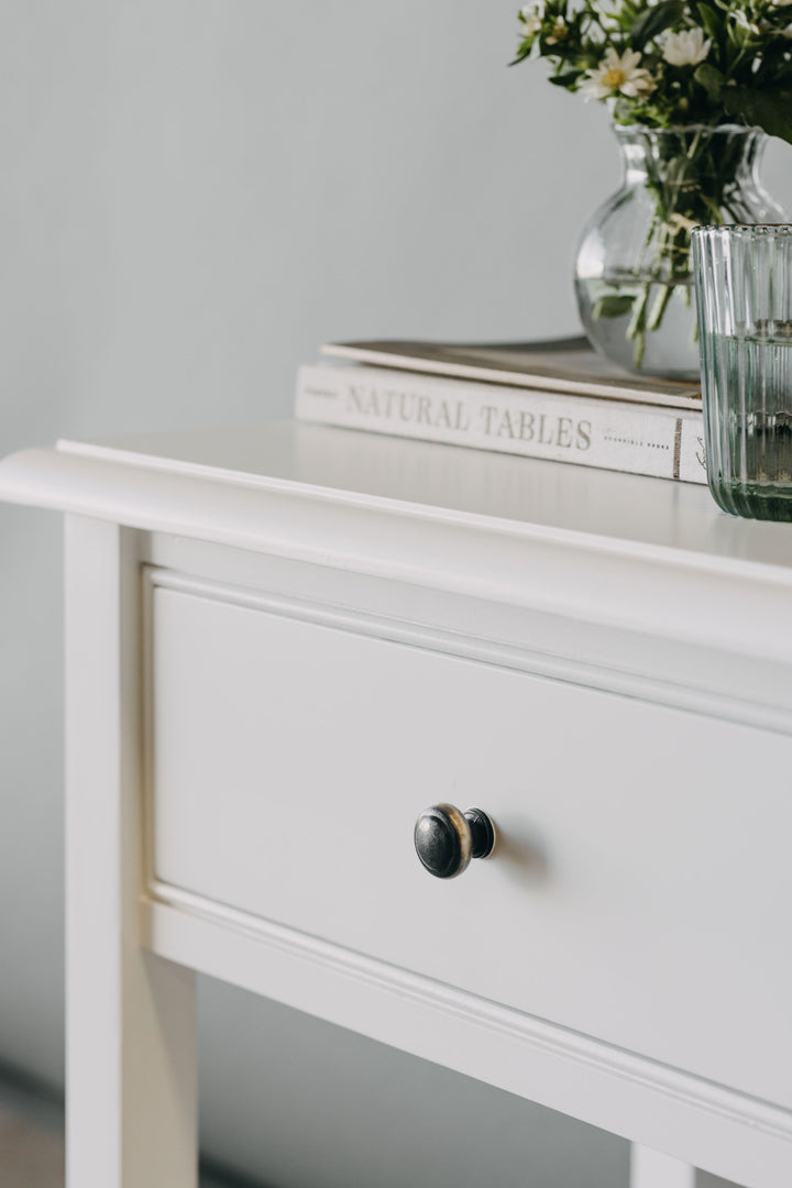 Durham Bedside Table - White