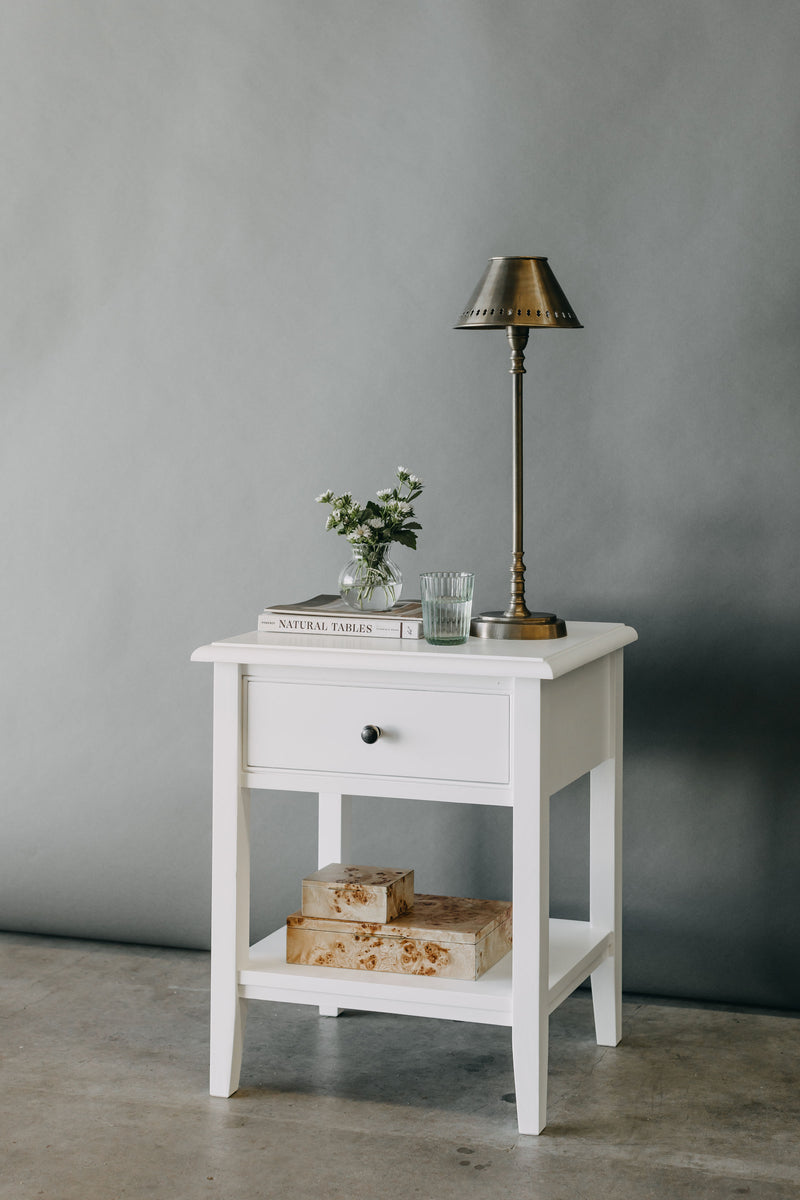 Durham Bedside Table - White