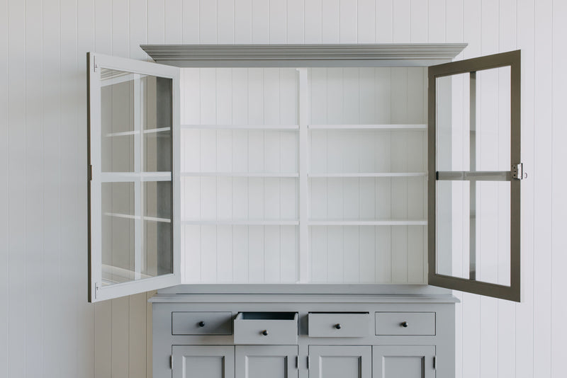 French Window Cabinet - Grey & White