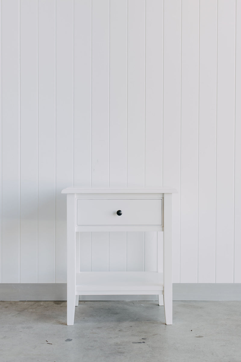 Durham Bedside Table - White