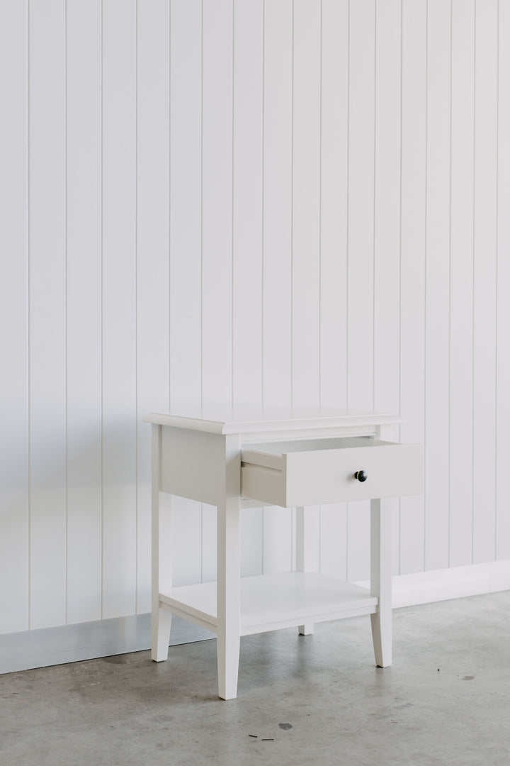 Durham Bedside Table - White