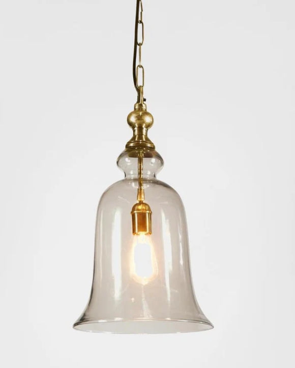 East Hampton Glass Pendant in Brass
