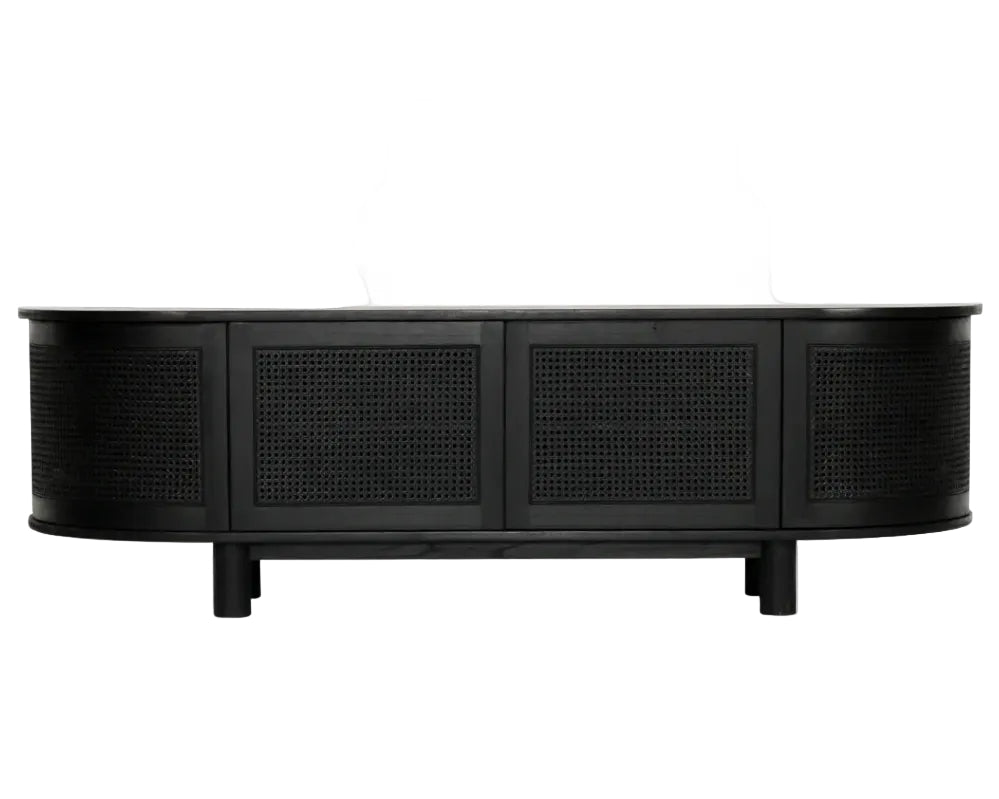 Luca TV Media Unit in Black- Regular | Rustic Charm Interiors