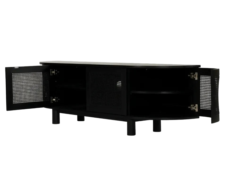 Luca TV Media Unit in Black- Regular Rustic Charm Interiors