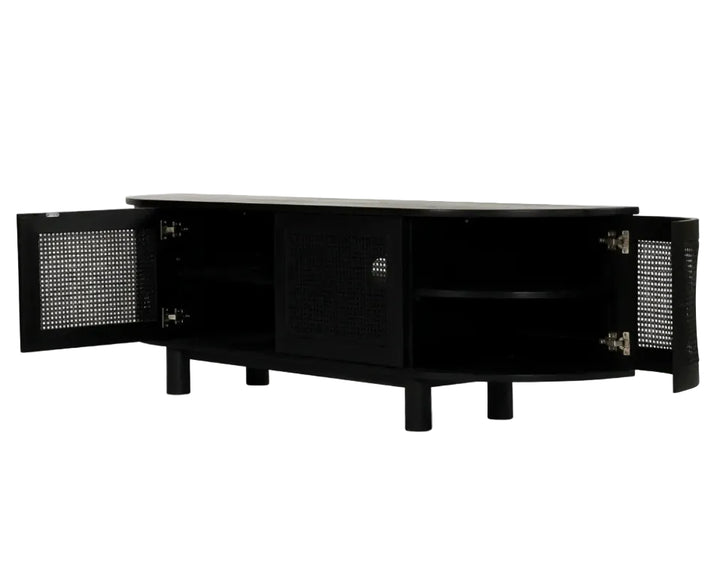 Luca TV Media Unit in Black- Regular Rustic Charm Interiors