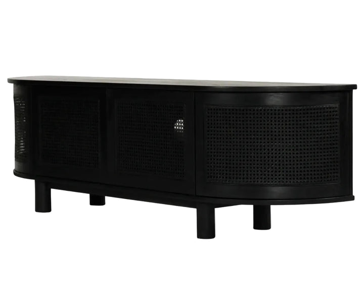 Luca TV Media Unit in Black- Regular Rustic Charm Interiors