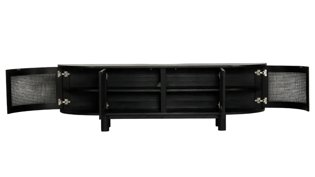 Luca TV Media Unit in Black- Regular Rustic Charm Interiors