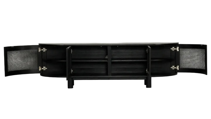 Luca TV Media Unit in Black- Regular Rustic Charm Interiors