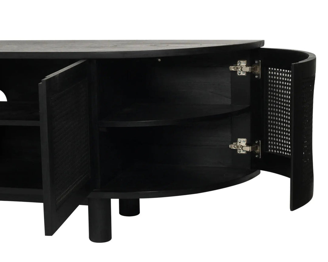 Luca TV Media Unit in Black- Regular Rustic Charm Interiors